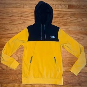 The North Face Womens Tekno Ridge Pullover Hooded Jacket Black/Mustard Sz XS EUC